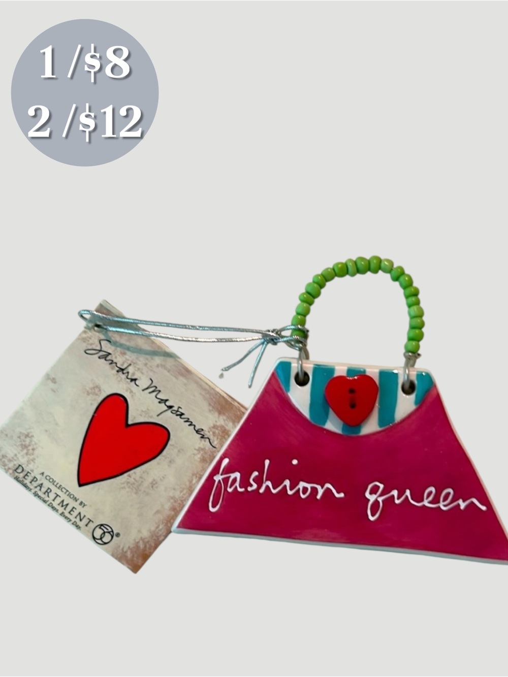 🪅 🆕 Sandra Magsamen by Dept 56 “Fashion Queen” Ceramic Plaque/Ornament.